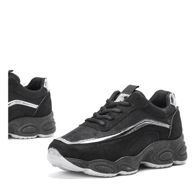 Czarne sportowe buty na wyższej podeszwie Zola - Obuwie