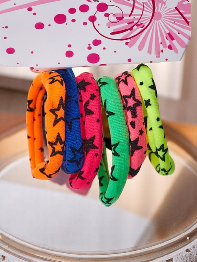 Royalfashion Set de 6 elastice de păr colorate Starina cu steluțe