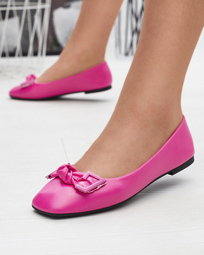 Balerini roz de damă cu decor pe nas Caxien- Footwear