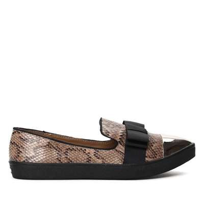 Slip Khaki cu arc Emmalynn - Încălțăminte