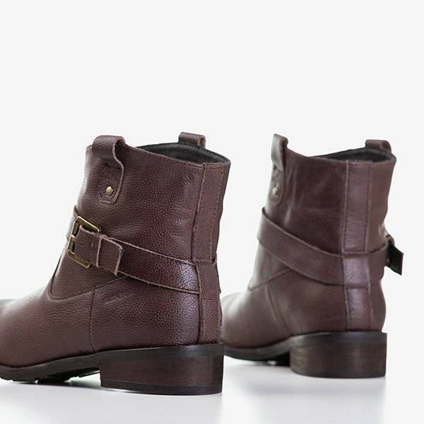 OUTLET Cizme de damă maro închis din piele naturală Kerga - Încălțăminte