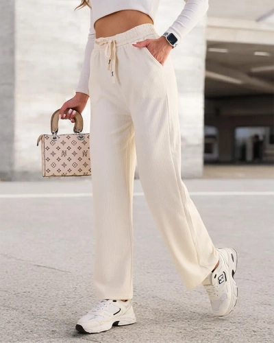 Royalfashion Pantaloni largi cu nervuri pentru femei