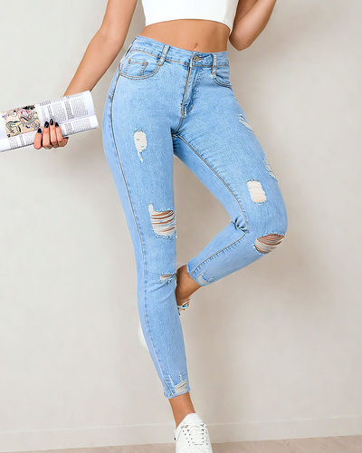 Royalfashion Blugi tubulari pentru femei cu frecare