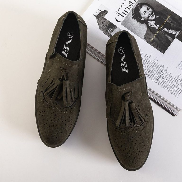 Încălțăminte pentru femei verde închis pe platforma Jacob - Încălțăminte