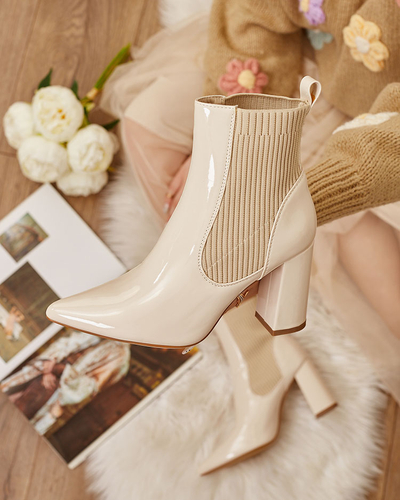 Royalfashion Cizme stiletto Lady Jeny albe pentru femei