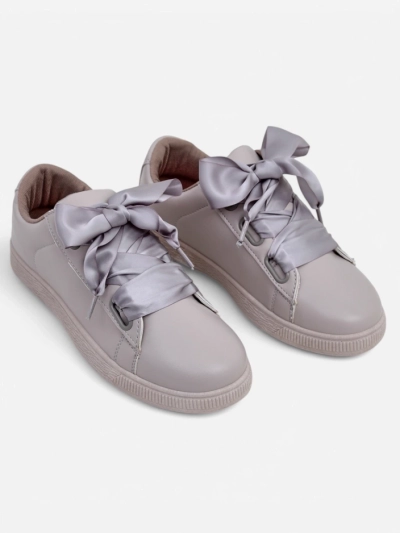 Sneakers din eco-piele pentru femei de la Royalfashion cu sireturi decorative Etti