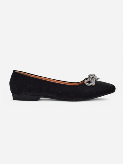 Royalfashion Ballerine pentru femei cu fundiță și strălucire Ofenal