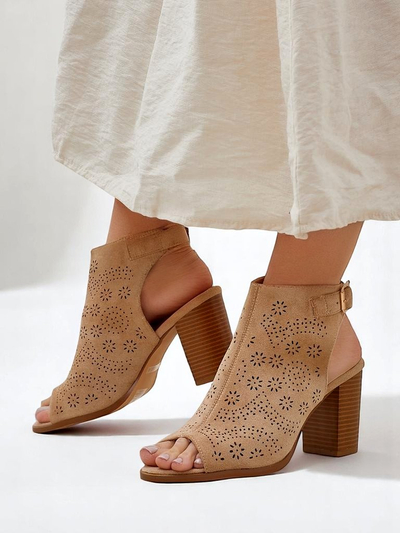 Royalfashion Sandale cu toc gros și decupaje pentru femei Abetle