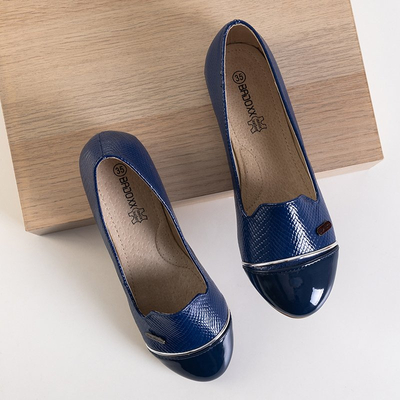 OUTLET Mocasini copii bleumarin cu relief în relief Varecia - Încălțăminte