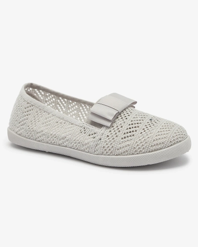 Adidași cu fundiță pentru fete, gri deschis Lolisa - Încălțăminte