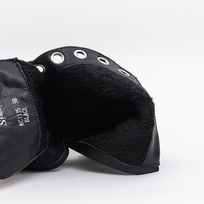 Cizme dama negre cu perle Dwin- Încălțăminte