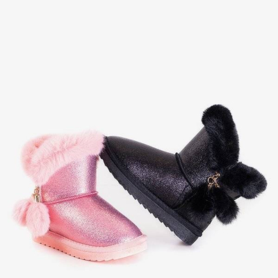 OUTLET Cizme de zăpadă pentru copii roz cu pompe Tirsa - Încălțăminte