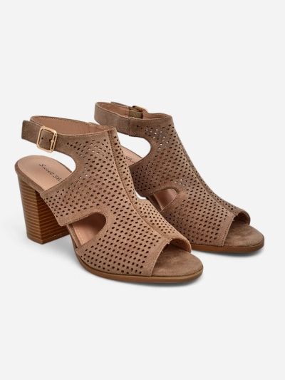 Royalfashion Sandale perforate cu toc masiv pentru femei Abetle