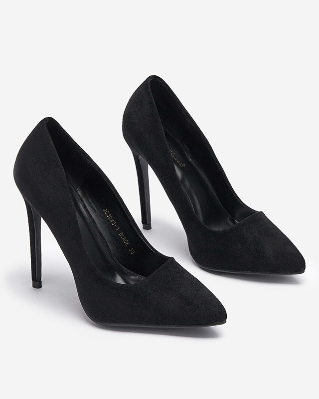Pantofi stiletto clasici de damă cu vârf ascuțit, de culoare neagră Ermak- Footwear