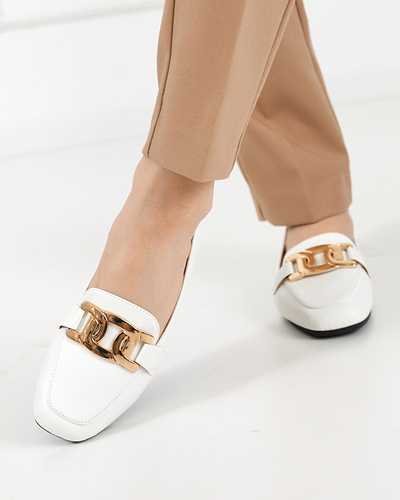OUTLET Mocasini albi dama Melukia - Pantofi