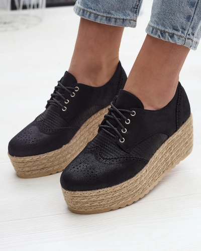 Pantofi de damă cu jumătate de pantofi negri pe platformă Jacais- Footwear