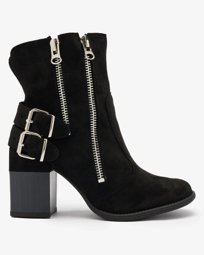 Royalfashion Cizme negre de damă cu ornament Feirrgo