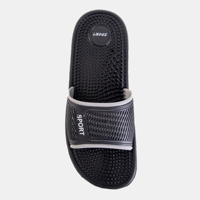 Papuci de cauciuc negri pentru bărbați cu vârfuri Liw - încălțăminte