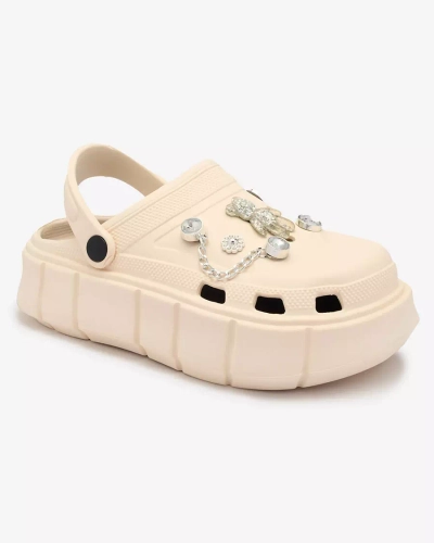 Royalfashion Șlapi de cauciuc pentru femei Cream Kooranza
