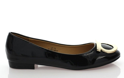 OUTLET Balerini negri pentru femei cu decor Kluasa - Încălțăminte