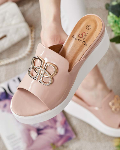 Royalfashion Șlapi de damă lăcuiți pe Sailla