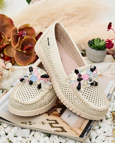 Royalfashion Mocasini traforați cu mărgele pentru femei Nasfali