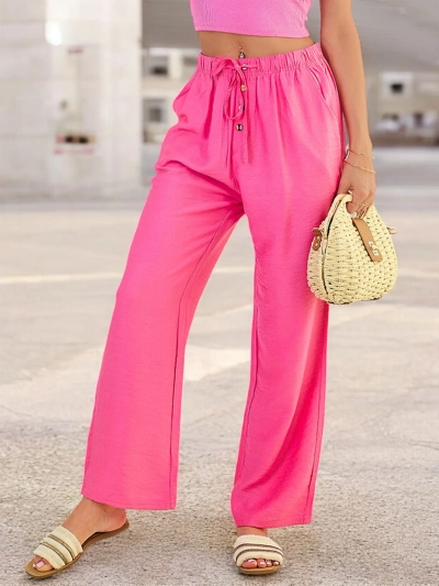 Royalfashion Pantaloni largi din țesătură pentru femei