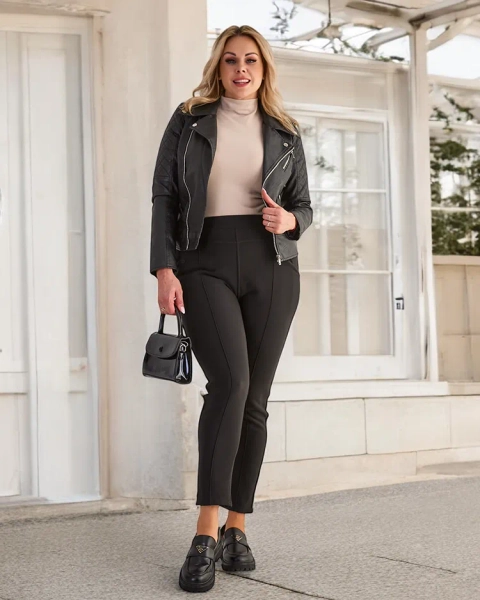 Royalfashion Pantaloni treggings călduroși pentru femei PLUS SIZE