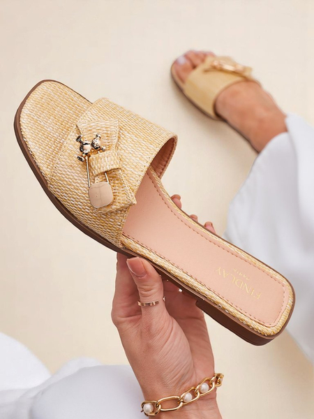 Royalfashion Papuci de paie pentru femei Sandale Aurelia