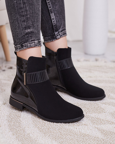 Royalfashion Cizme de damă negre mate Reperra