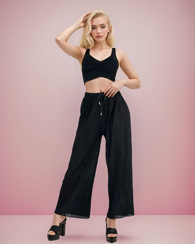 Royalfashion Pantaloni largi plisați de damă