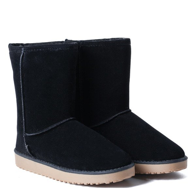 Ocieplane, czarne śniegowce Mibela - Obuwie