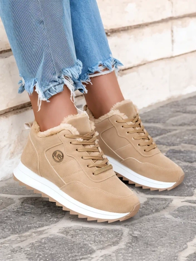 Royalfashion Pantofi sport izolati pentru femei maro deschis Lahho