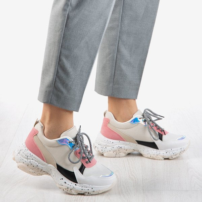 Wielokolorowe sneakersy damskie z holograficznymi wstawkami Muzzis - Obuwie