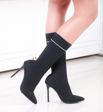 OUTLET Cizme negre a'la sock Carmen - Încălțăminte