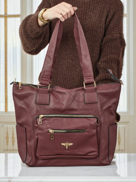 Geantă de damă shopper din piele ecologică matlasată Marvaya