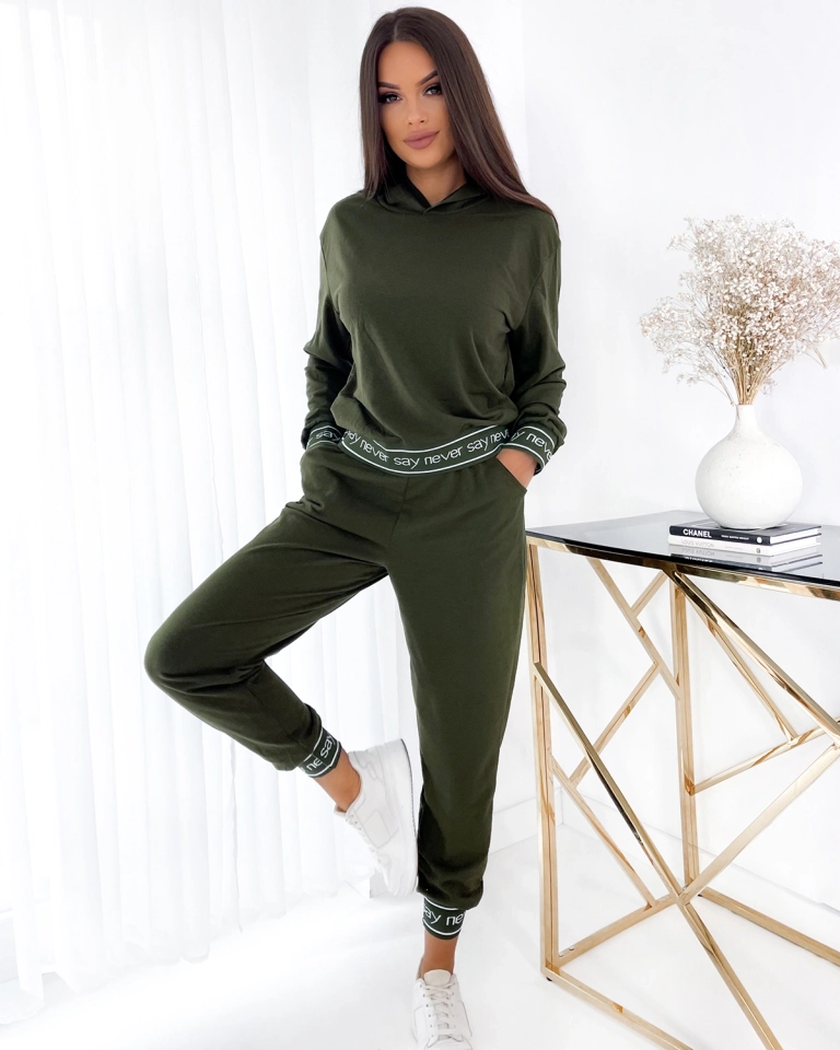 Royalfashion Set bluză de trening verde închis pentru femei
