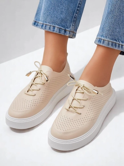 Royalfashion Pantofi sport perforați pentru femei cu șireturi Vaned