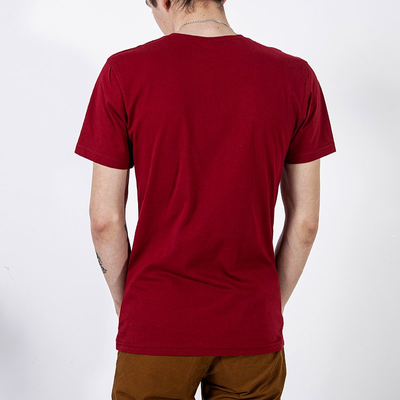Tricou bărbătesc maro din bumbac cu imprimeu - Îmbrăcăminte