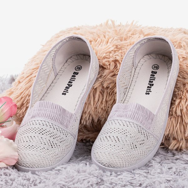 Slip-on de culoare gri deschis pentru femei - pe Ticolisa - Încălțăminte