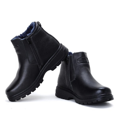 Czarne botki z eko skóry - Obuwie