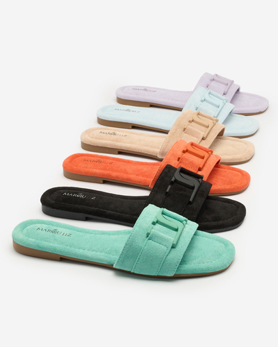 Royalfashion Șlapi de damă Mint cu cataramă Rydr