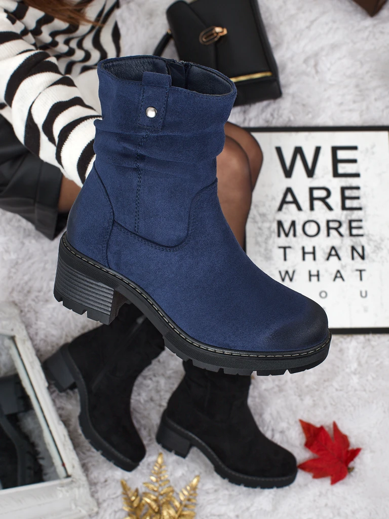 Botine înalte de damă din piele ecologică întoarsă Carmine