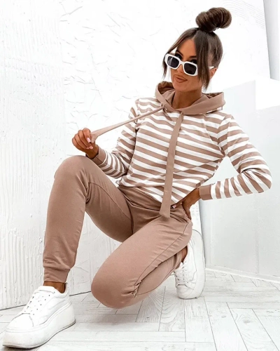 Royalfashion Set pentru femei din bumbac cu dungi