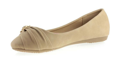 Baleriny z ozdobą w kolorze khaki Kahella - Obuwie