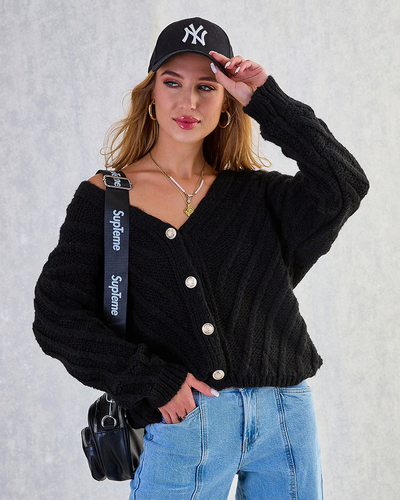 Royalfashion Pulover tricotat pentru femei cu nasturi