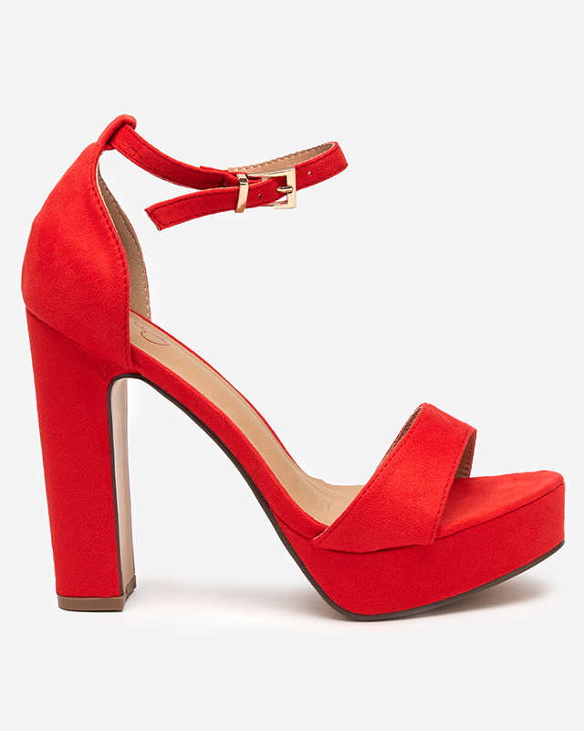 Sandale de damă portocalii cu toc mai înalt Cerista - Încălțăminte