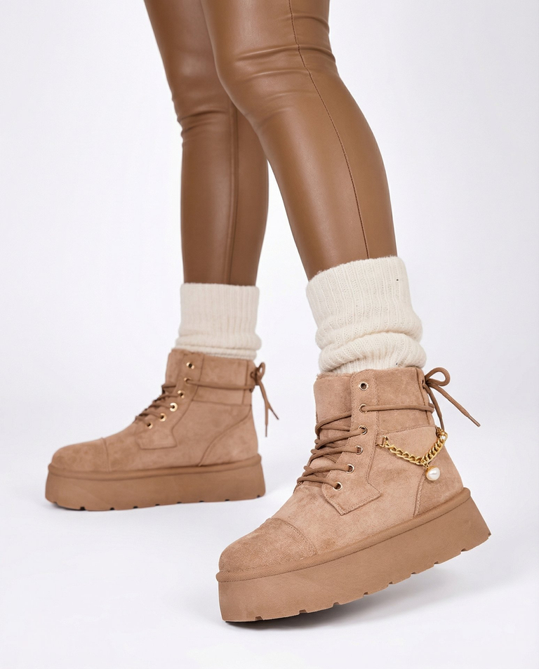 Royalfashion Cizme Woruces cu șiret pentru femei