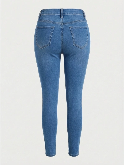 Royalfashion Jeans din bumbac pentru femei cu croi conic