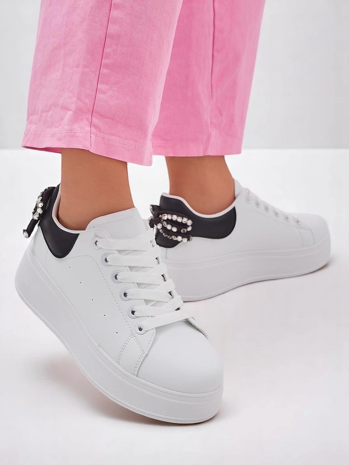 Royalfashion teniși sportivi pentru femei cu platformă, Fundiță